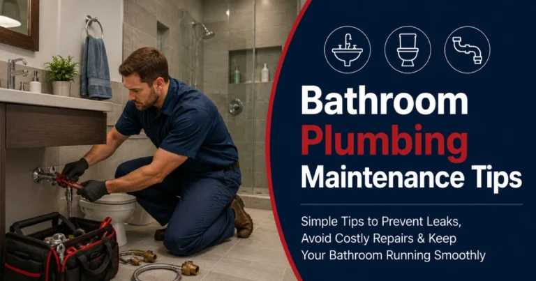 Plumber inspecting bathroom sink pipes during routine plumbing maintenance