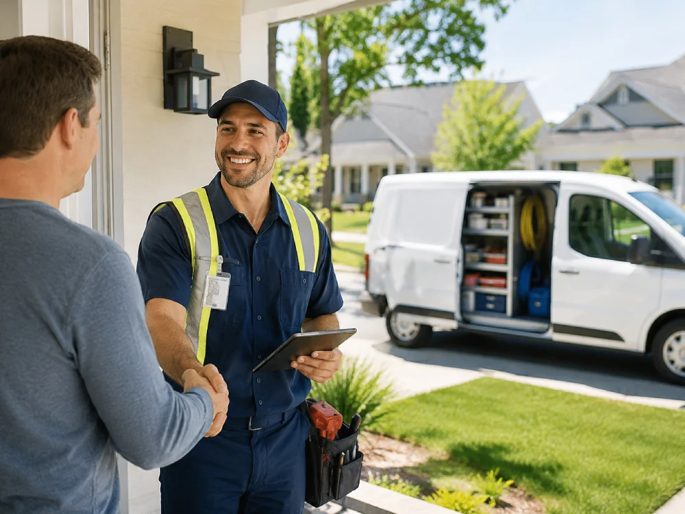 Residential plumbing service visit