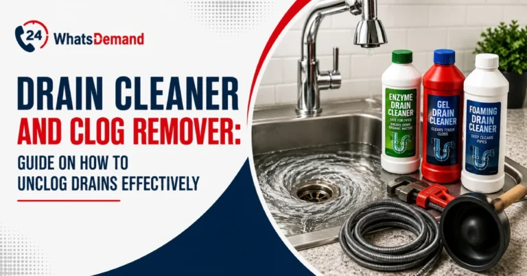 Drain cleaner and clog remover for clearing clogged household drains