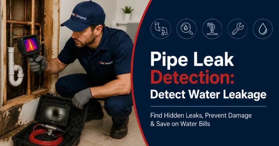 Plumber inspecting low water pressure issue in residential home plumbing system