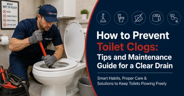 Plumber unclogging a toilet to prevent toilet clogs and drain blockages