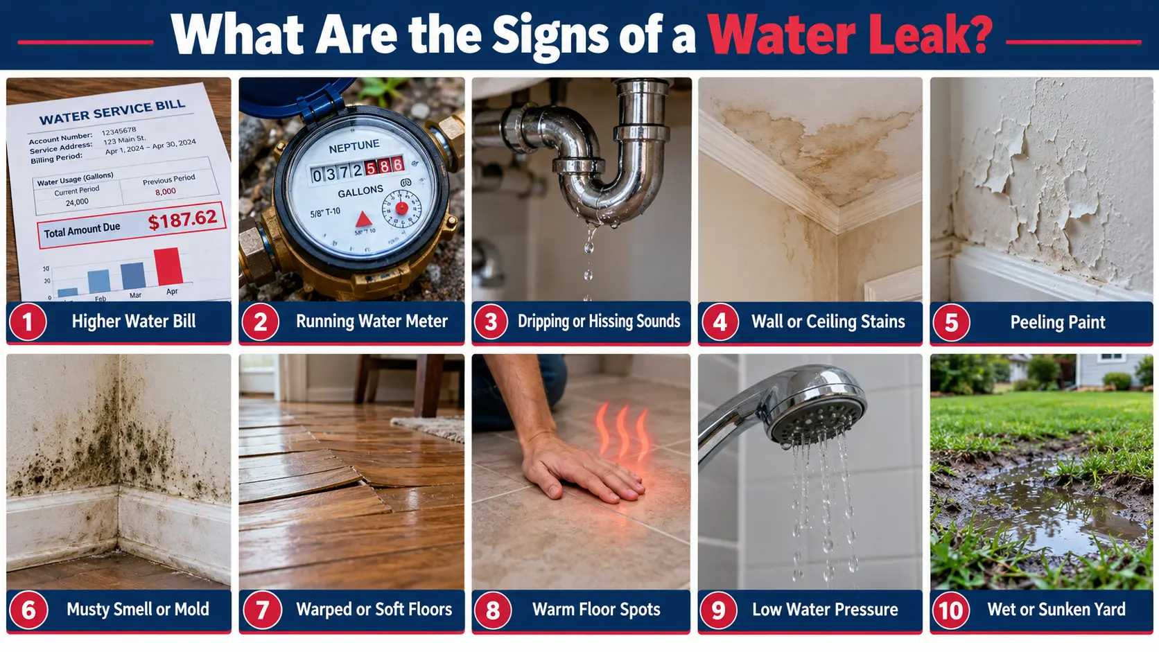 common signs of a water leak