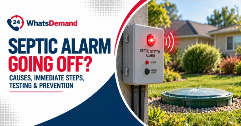 Septic system alarm indicating a potential septic tank problem